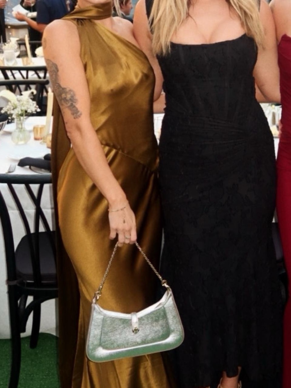 Retrofete Mustard One-Shoulder Satin Maxi Dress - Picture 7 of 8